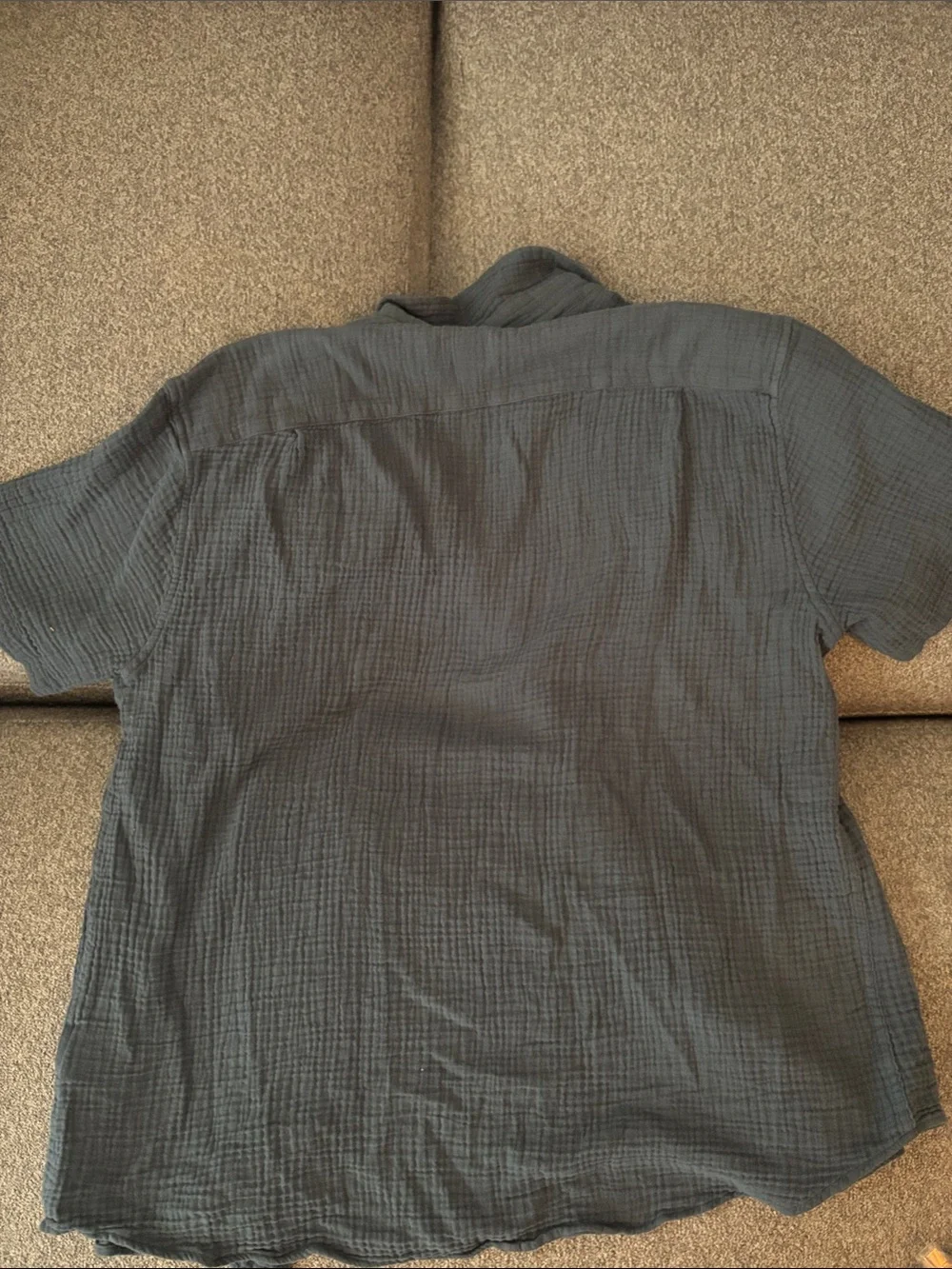 J. Crew Men's Short-Sleeve Button-Down Shirt in Slate Gray-Blue